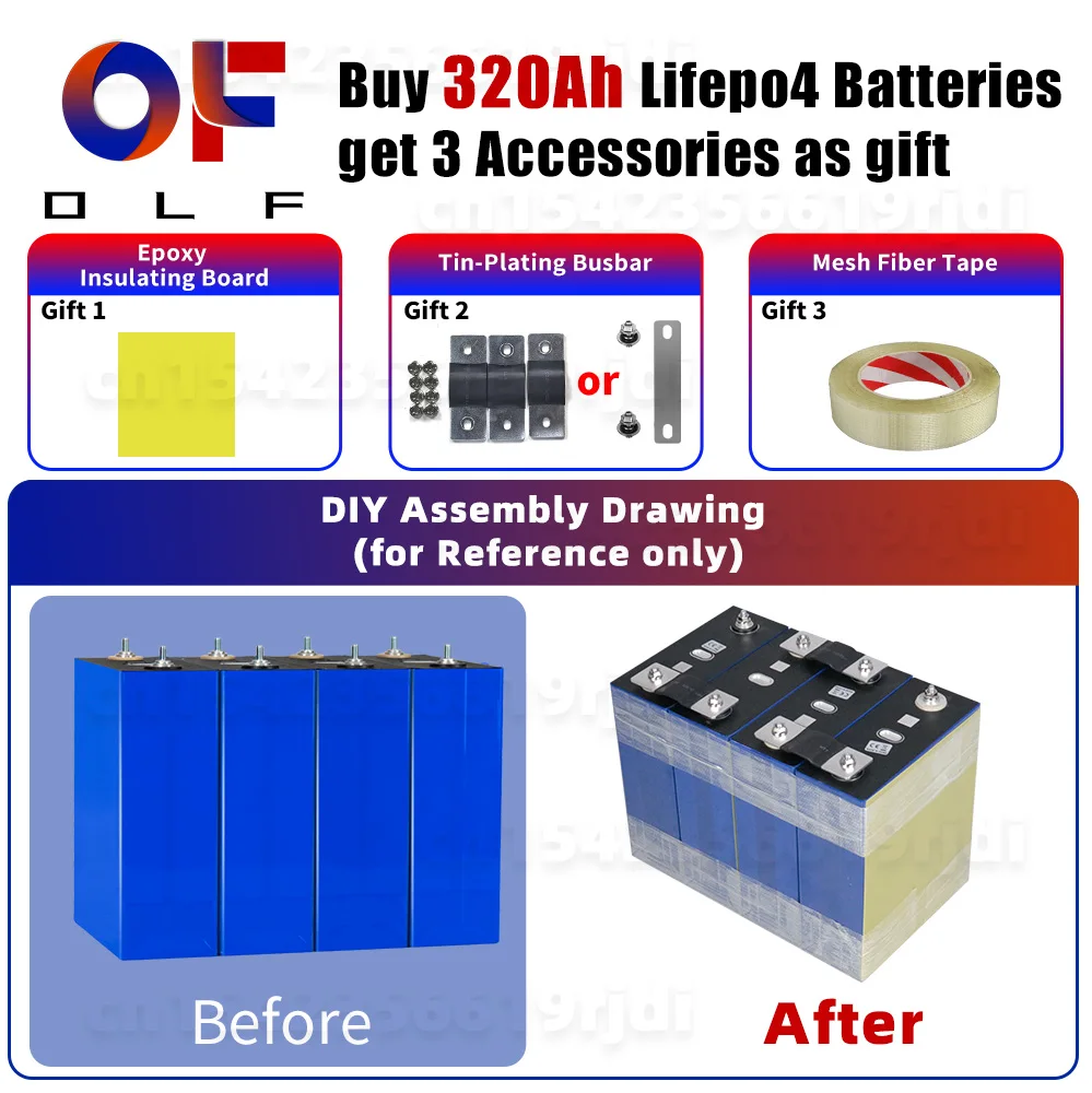 Consegna Rapida 4-16 Pezzi Batteria LiFePO4 320Ah 8000+ Cicli Ricaricabile Celle LFP Fai-da-te 12V 24V 48V per Accumulo di Energia Solare - immagine 5