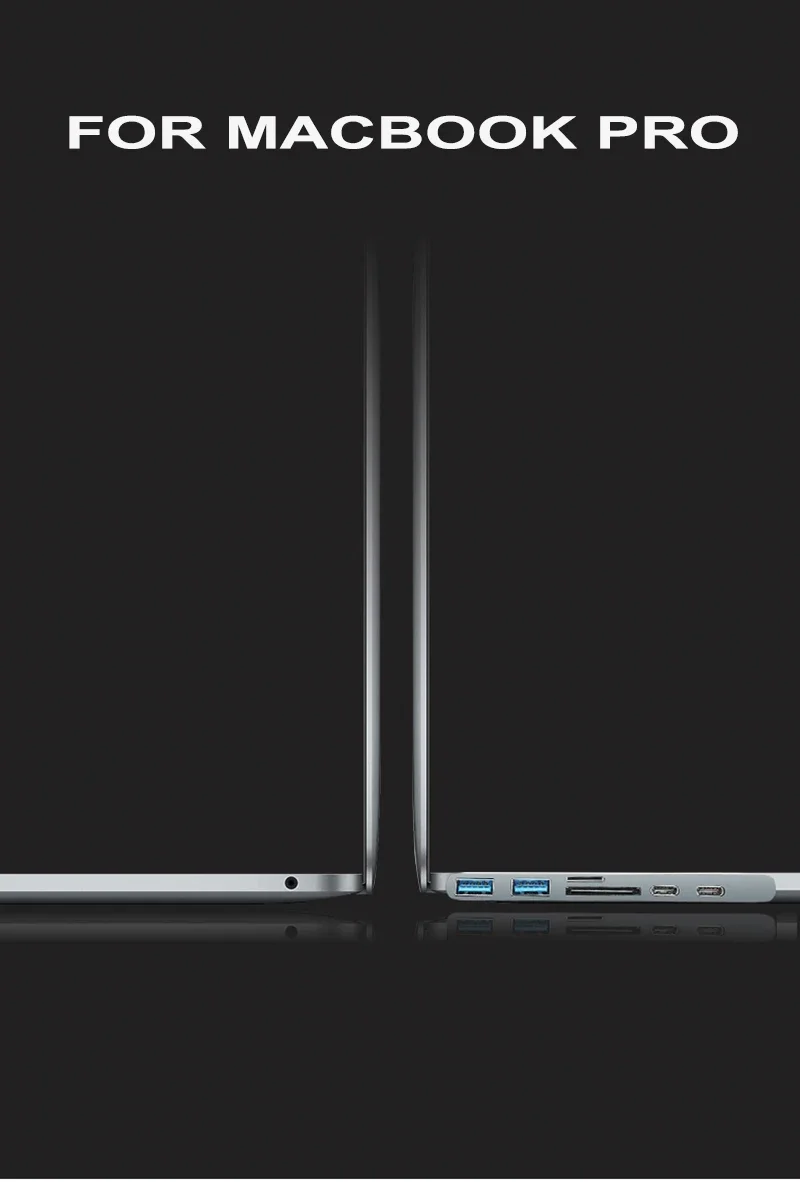 USB C Hub 6 In 1 Docking Station Adapter For MacBook Pro Air 2016 2017 2018 2019 2020 2022 13 15 Inch_voghion.com