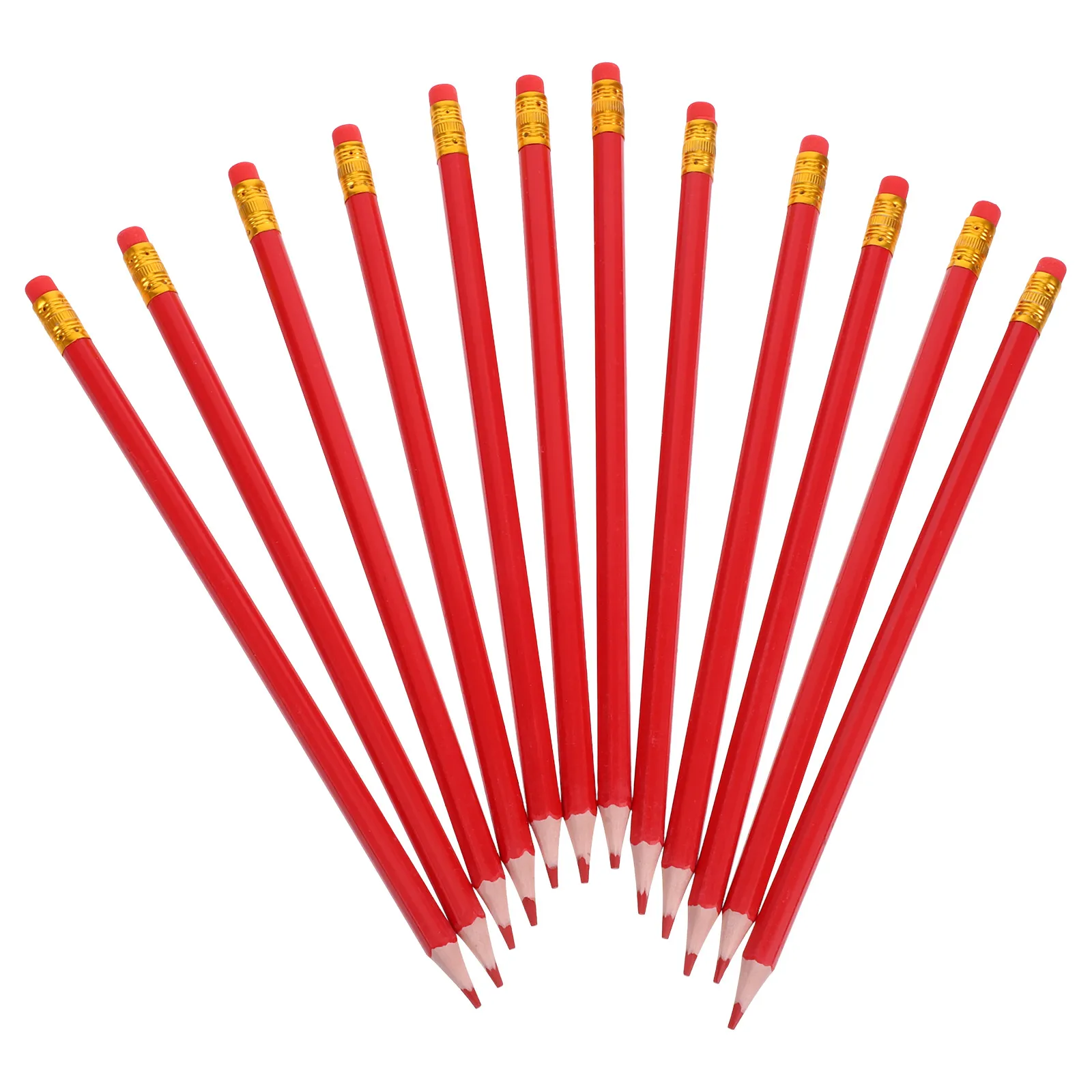 12 pezzi di matite colorate cancellabili rosse con gomme - immagine 2