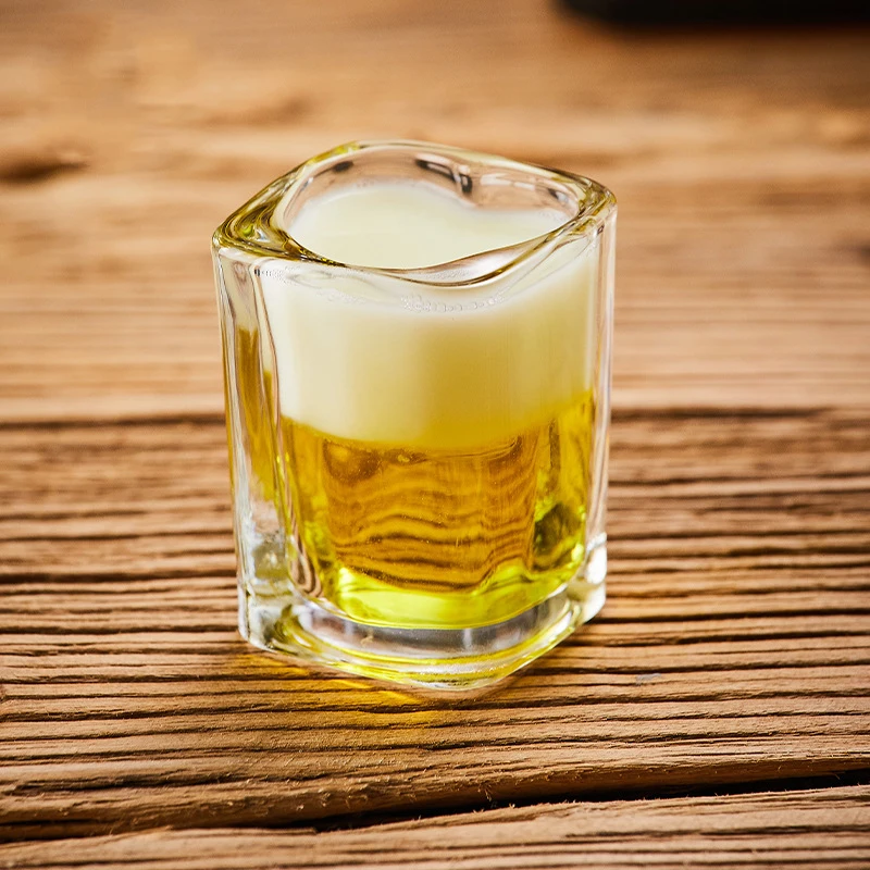 Heart-shaped Clear Shot Glass Cup Barware Beer Cups Tumbler Drinkware Glasses for Whiskey Vodka 45ML