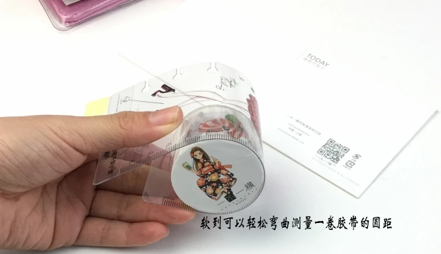 PVC 소프트 패션 일러스트레이션 눈금자 문구, 월별 플래너, 학용품, 6 홀 클리어 북마크 눈금자, A5A6per