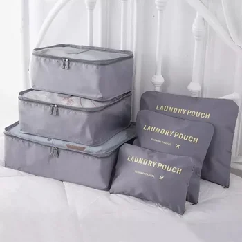 6 PCS Travel Storage Bag Multifunction Packing Cube Bag Travel Kit Set for Women Clothes Tidy Organizer Wardrobe Suitcase Pouch 1