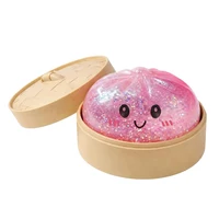 Realistic Giant Dumpling Squeeze Toy with Bamboo Steamer Soft TPR Dough Ball Decompression Fidget Toy Creative Funny Gift 4