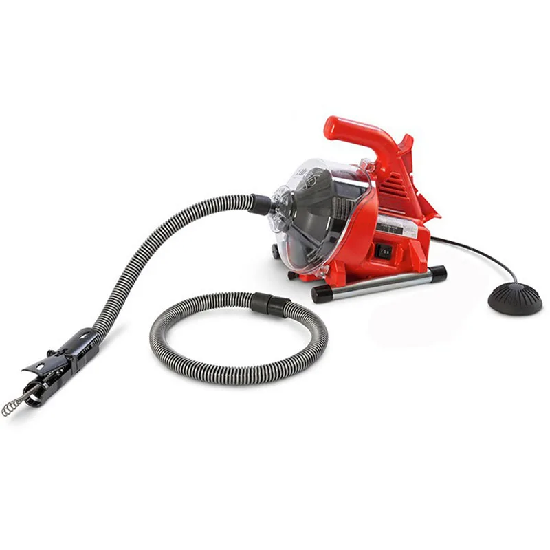 

220V Autofeed Electric Sewer Pipe Dredging Machine 19-38MM Integrated Pipe Cleaning 120W Sewage Toilet Cleaning Machine 9.14M