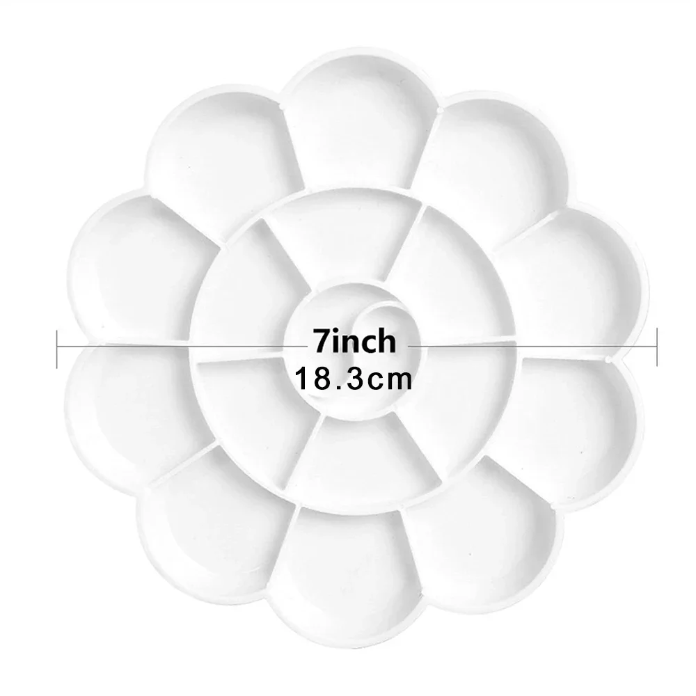 1/6pcs Painting Palette, 18 Wells Plastic Paint Tray Pallet Reusable Flower Paint Palette for Artists Acrylic Watercolor Oil