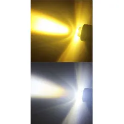 Ultra - Bright Dual - Color Motorcycle Headlight with Hi - Lo Beam Functionality - BA20D (White Yellow)