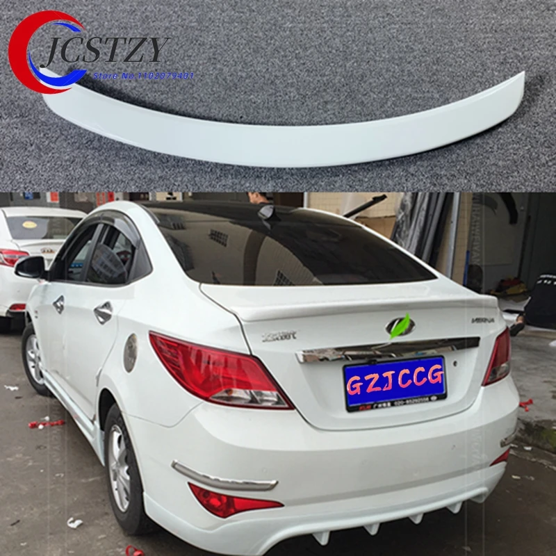 For Hyundai Verna accent Spoiler ABS Material Car Rear Wing Primer Color Rear Spoiler For