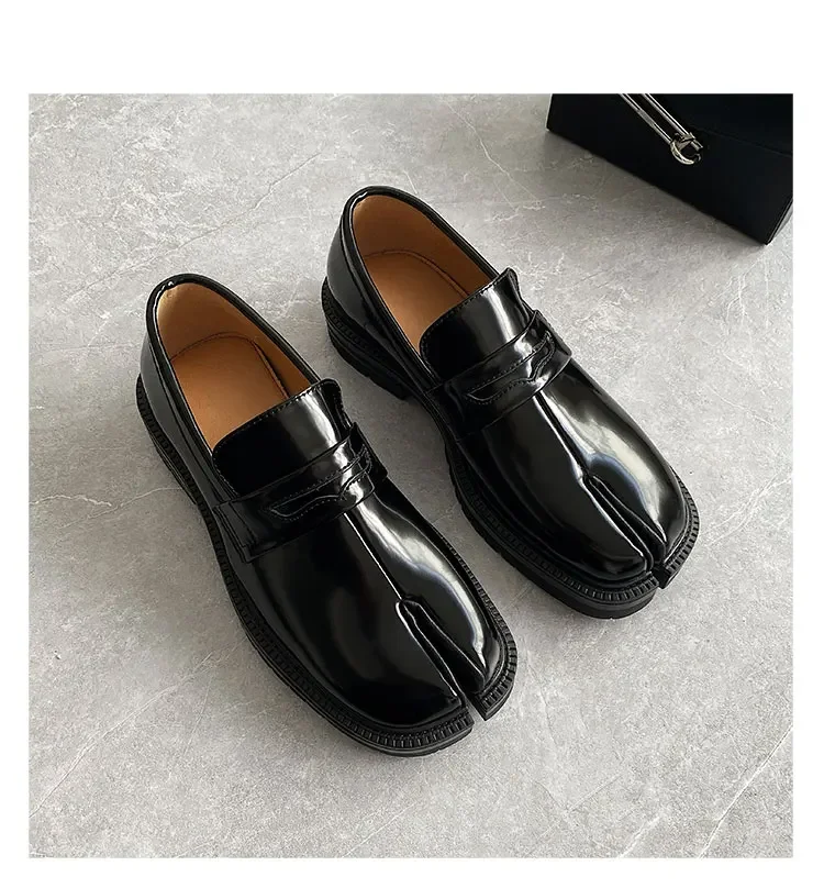 Plit Toe Horseshoe Shoes Men's Shoes Patent Leather Casual Leather Plit Toe Horseshoe Shoes Men's Shoes Patent Leather Casual Leather