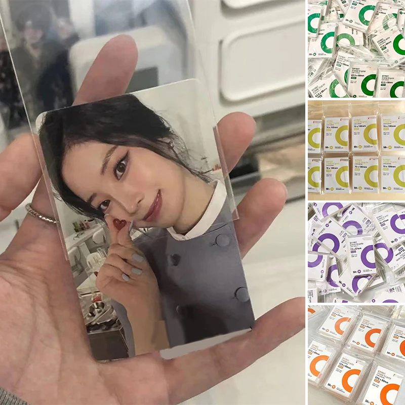 50/100pcs Korea Card Sleeves Clear Acid Free CPP HARD Photocard Holographic Protector Film Album Binder Photo Popcorn Card