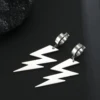 Lightning Bolt Shape Stainless Steel Drop Earrings for Women Girlfriend Party Daily Jewelry Gift Hip Hop Punk Korean Fashion New 6