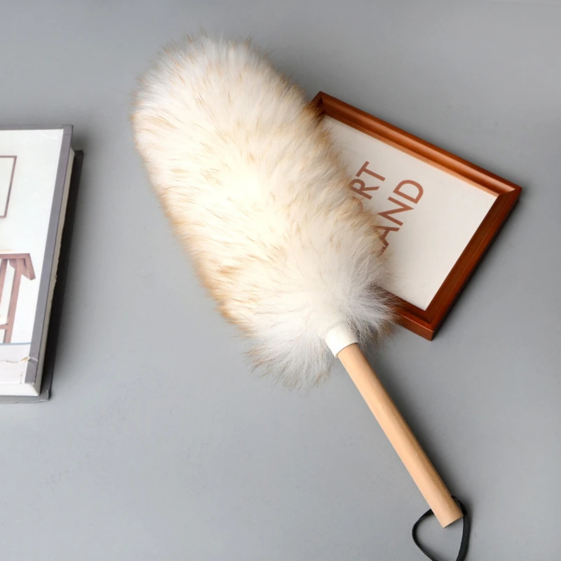 Sofa Non-static Hanging Rope Modern Home Cleaning Wood Handle Furniture Dust Sweeping Car Brush Long Lambswool Duster Soft cleaning duster,telescopic duster brush,microfiber duster brush,wool duster brush,cleaning tool,telescopic dust brush,microfiber dust brush,telescopic dust remover