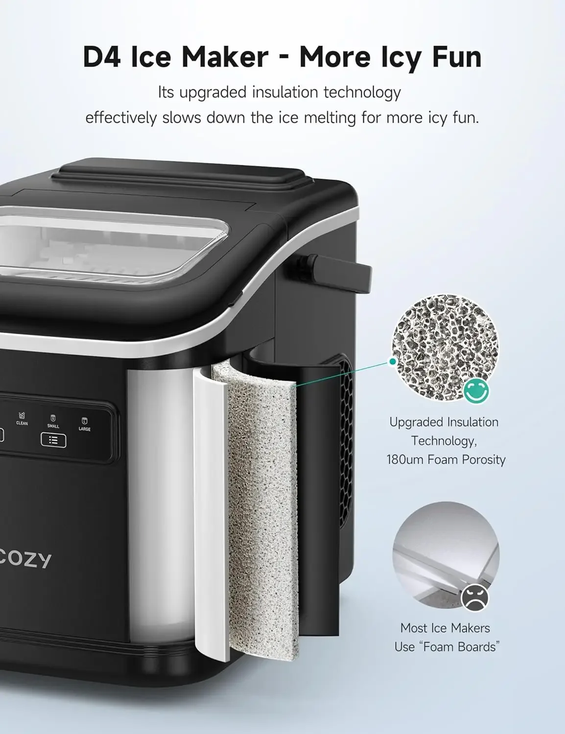 Countertop Ice Maker with Handle, Ice in 6Mins, 26 lbs/Day,Portable Ice Maker Machine with Self-Cleaning for Apartment/Under 2