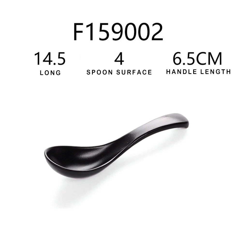 1pc Japanese Soup Spoon Black Matte Spoon Anti-Fall Tortoise Shell Shaped Spoon Teaspoon MelamineTableware Multi Kinds Available images - 6