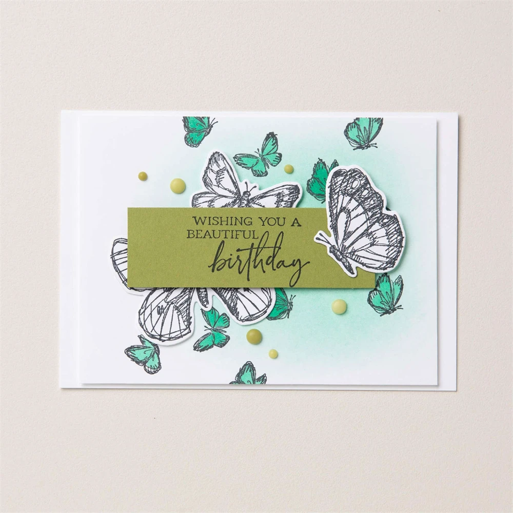 Clear Stamps Clear Rubber Stamps Metal Cutting Dies Clear Silicone Stamp Sketched Butterflies DIY Crafts Card Album Making Scrapbooking Stencil
