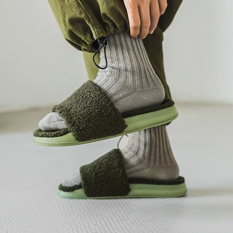 Slippers Women Winter Soft Plush Indoor House Warm Cotton Slides Couple Ladies Shoes Thick Sole Fluffy Slipper Men Home Slides