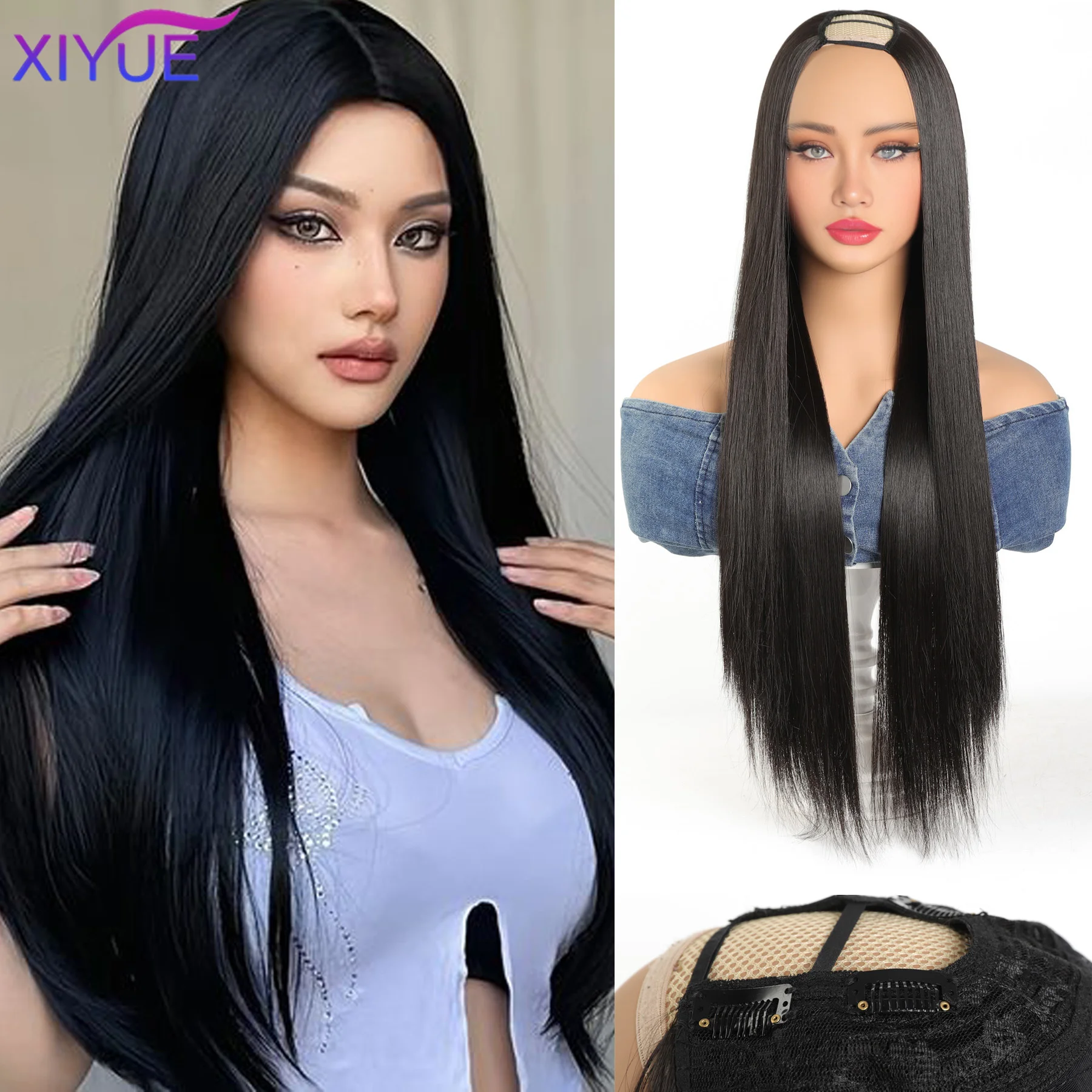 XY Synthetic Part Wigs Human Hair Straight Human Hair Wigs