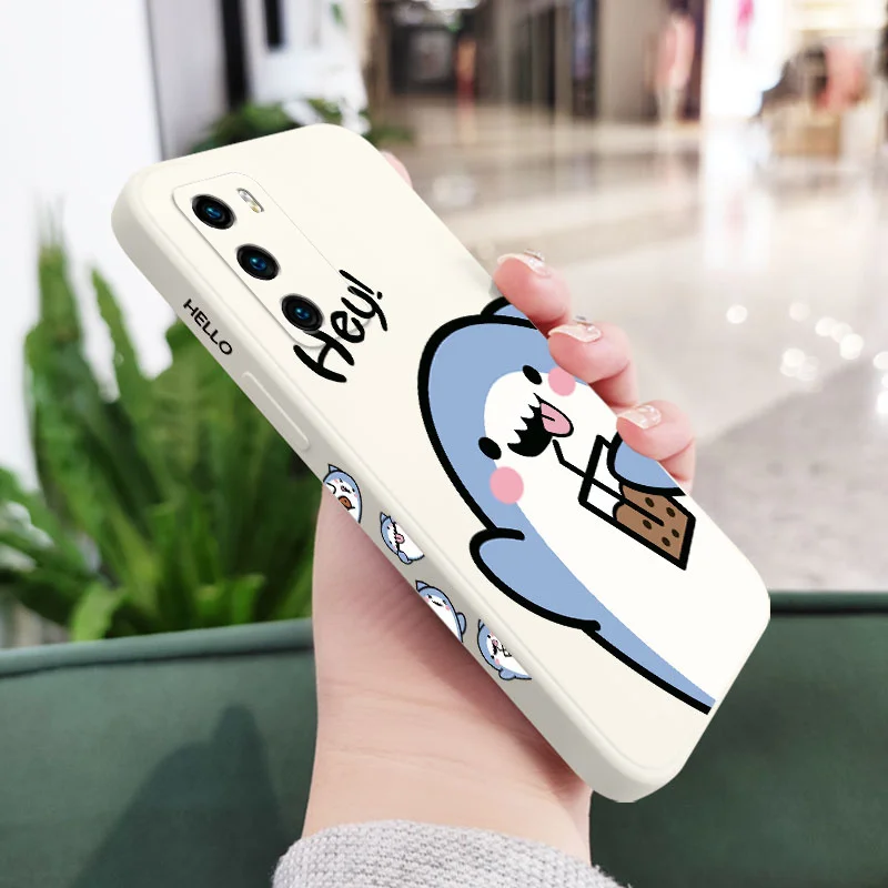 Adorable Shark Liquid Silicone Phone Case - Stylish & Durable Cover