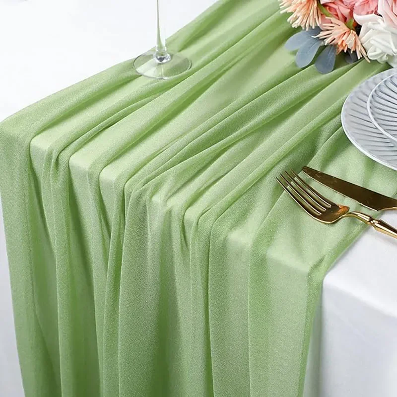 Chiffon Table Runner Sheer Wedding Table Runner Party Decorations For Wedding, Birthday Party, Bridal & Baby Shower Decor chiffon fabric