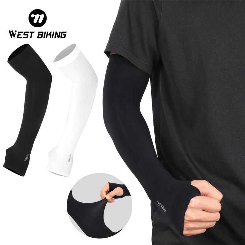 Cycling Arm Warmers Sleeves Arm Warmer Sun UV Protection Long Fingerless Gloves Ridding Running Fitness Golf Sleeves 1 Pair arm sleeves