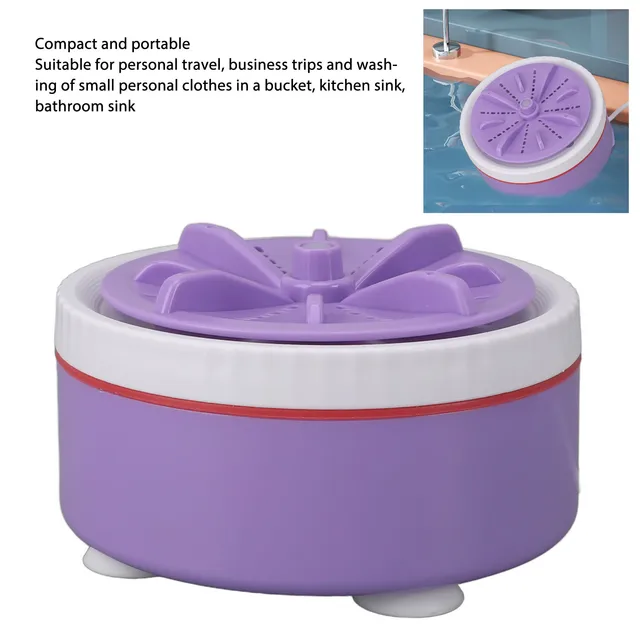 Mini Turbo Washing Machine Timed Adjustable Multifunction USB Powered Portable Mini Turbo Washer for Small Clothes Dish Washing 5