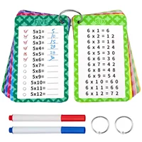 0-12 Multiplication Flashcards with 2 Dry Erase Pens 13 Pcs Educational Times Table Flash Cards for 1st to 3rd Grades Kids