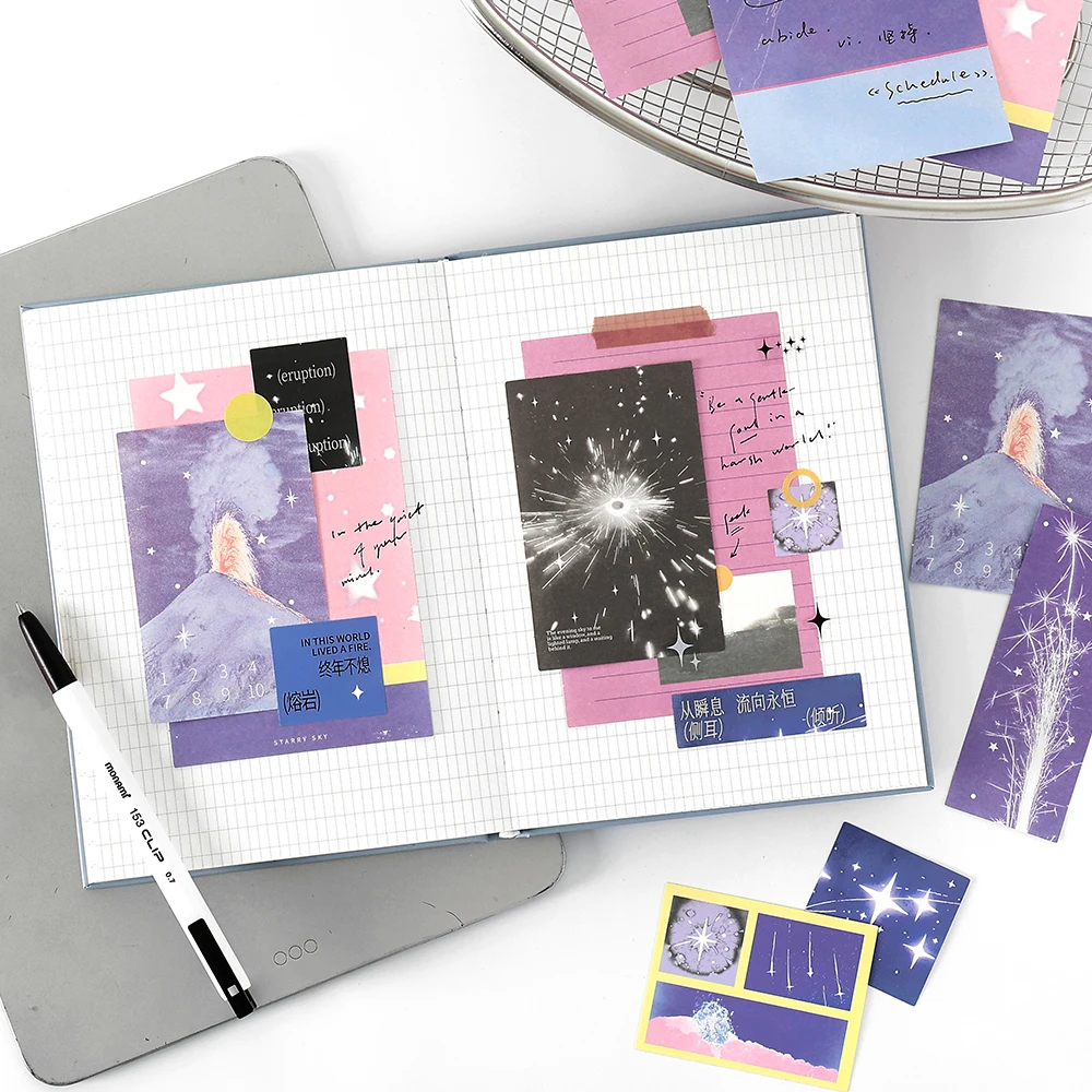 40-Piece Minimalist Style Scrapbook Background and Sticker Set
