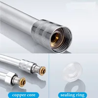 1.5M/2M PVC Flexible Shower Hose Black/Silver Handheld Shower Head Special Hose Bathroom Accessories 6