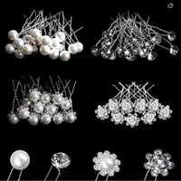 20pcs Bridal U-shaped Pin Metal Barrette Clip Hairpins Rhinestone Pearl Women Hair Accessories Wedding Hairstyle Design Tools 5