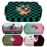 Demon Slayer Pencil Case Kimetsu No Yaiba Pencilcases Large School Pencil Bags Nezuko Inosuke Shinobu Girl Stationery Supplies 1