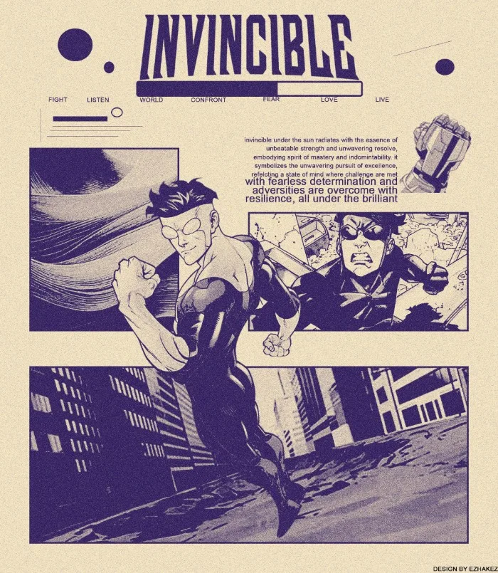Invincible Series Anime Poster Print - Cartoon Canvas Art for Home Wall Decor, Living Room & Bedroom