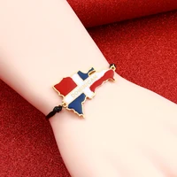 Dominican Map Flag Bracelet Dominicans Country Jewelry 1