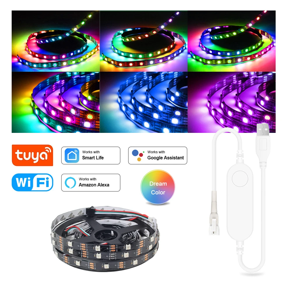 Antagonist boog spijsvertering Addressable Smart Rgb Led Tape Wifi | Led Strips Lights 5050 Rgb Google -  Wifi - Aliexpress