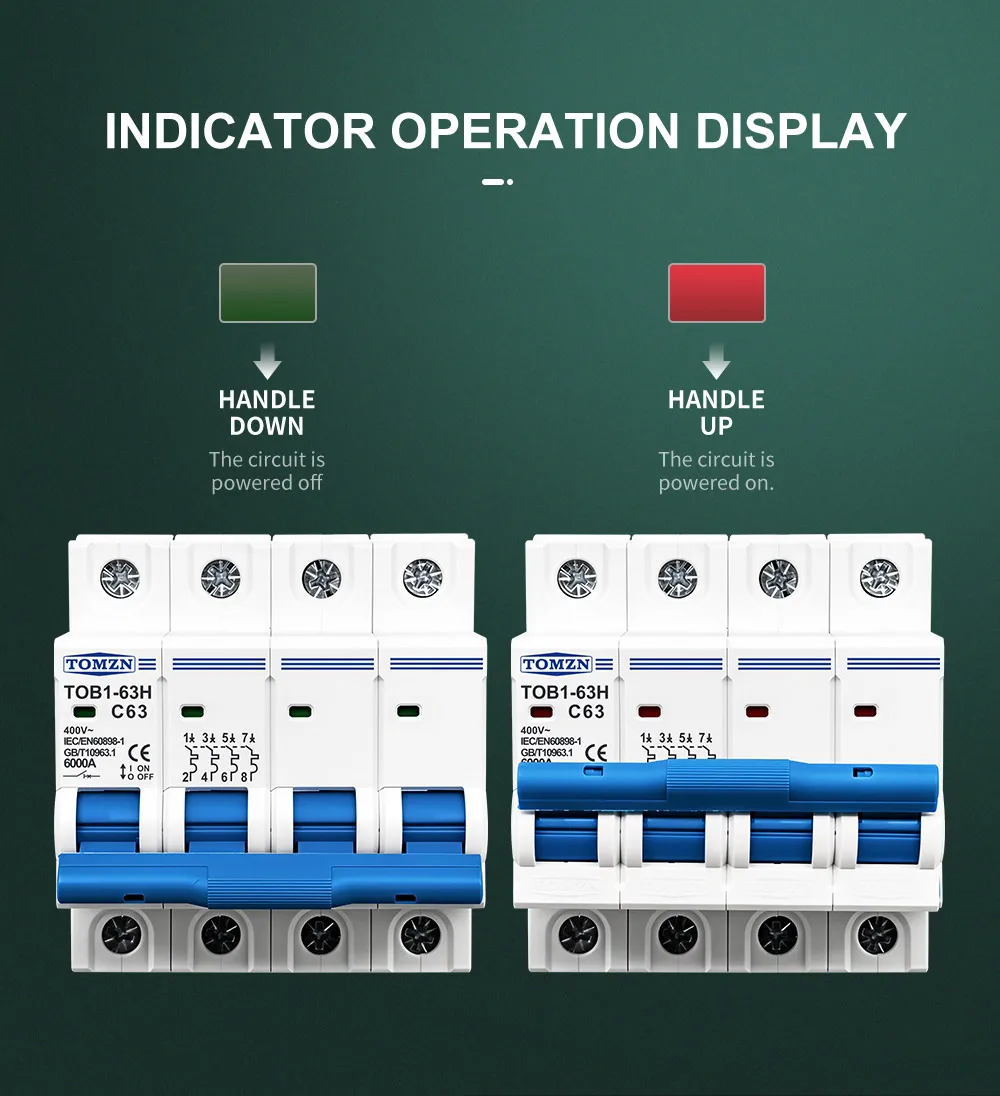 Two pole AC circuit breaker layout