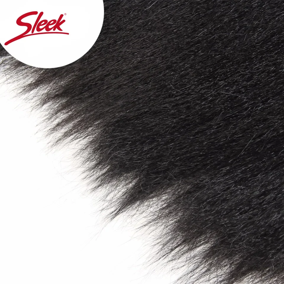 Sleek Peruvian 3Pcs Kinky Straight Weaving Bundles Nature Black And Brown 4# Short Yaki Straight Bundles Full End Remy Hair 4