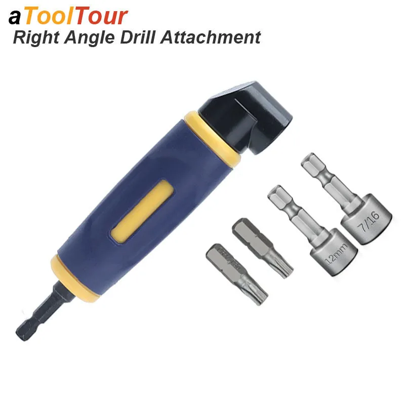Rechtwinkliger Bohradapter-Aufsatz 90-Grad-Schraubendreher-Verlängerung Magnetischer Bit-Halter Bohrmaschinen-Zubehör – Detail 3