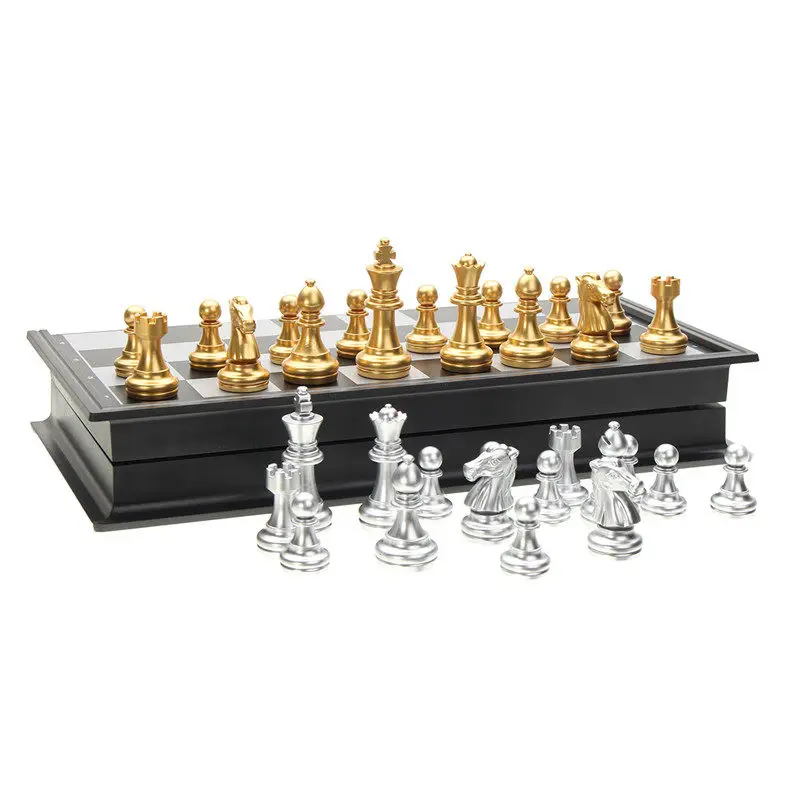 Magnetic Chess Set Board Game Chess Pieces and Board Chess Pieces Table Games Magnetic Board Games Large Chess Set For Match Travel Go Game Set Portable Plastic Chess With Chessboard 32 Pieces