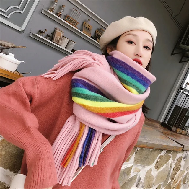 Wool Ladies Rainbow Scarf John Lewis Kids' Ombre Scarf, Rainbow