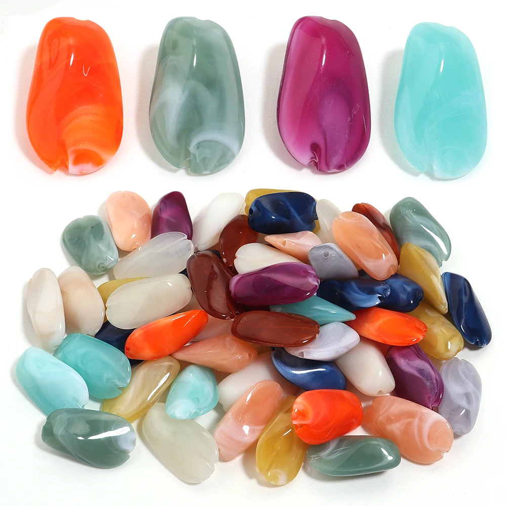 30 teile/los Unregelmäßige Doppel Farben Nachahmung Naturstein Acryl Perlen für Schmuck Machen Wolken Wirkung Lose Spacer Perlen