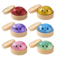 Realistic Giant Dumpling Squeeze Toy with Bamboo Steamer Soft TPR Dough Ball Decompression Fidget Toy Creative Funny Gift 2