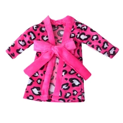 Festive Christmas Doll Pajamas and Night Robe Set - Holiday Accessories and Bathrobe Gift Set - S (Plum)