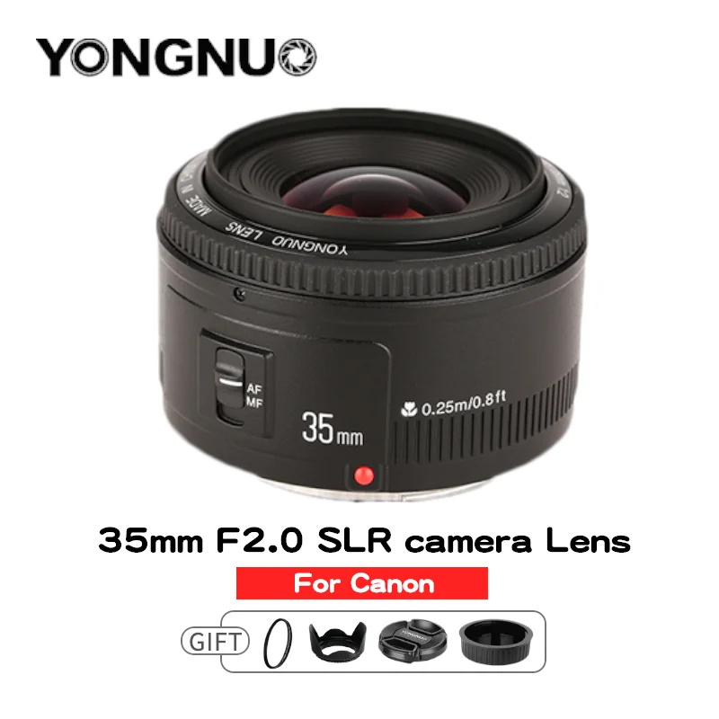 YONGNUO 35mm lens YN35mm F2.0 lens Wide angle Fixed/Prime Auto Focus ...