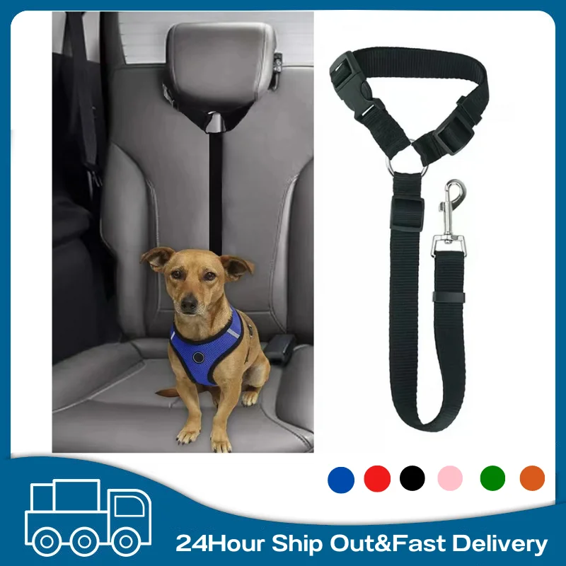 Durable Dog Cat Safety Seat Belt Strap Car Headrest Restraint