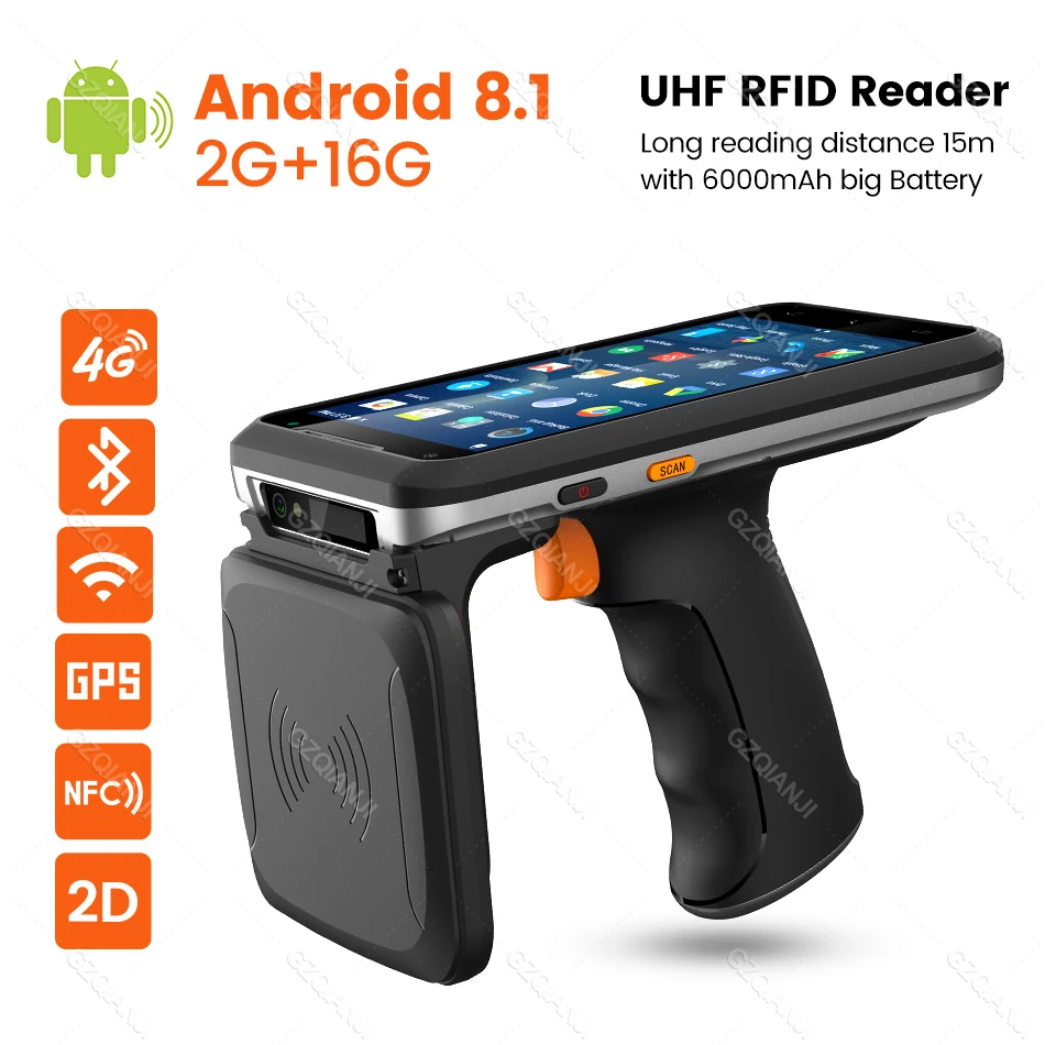 Industrial Rugged Portable PDA Handheld Terminal Pistol Grip Data