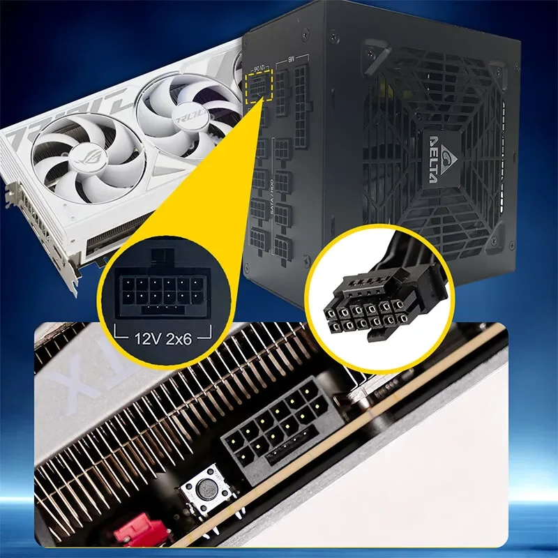 델타 850W 파워 서플라이 ATX3.1 PCIe5.1 풀 전압 컴퓨터 파워 서플라이 골드 등급 50 시리즈 GPU 팬 스톱 기능 지원