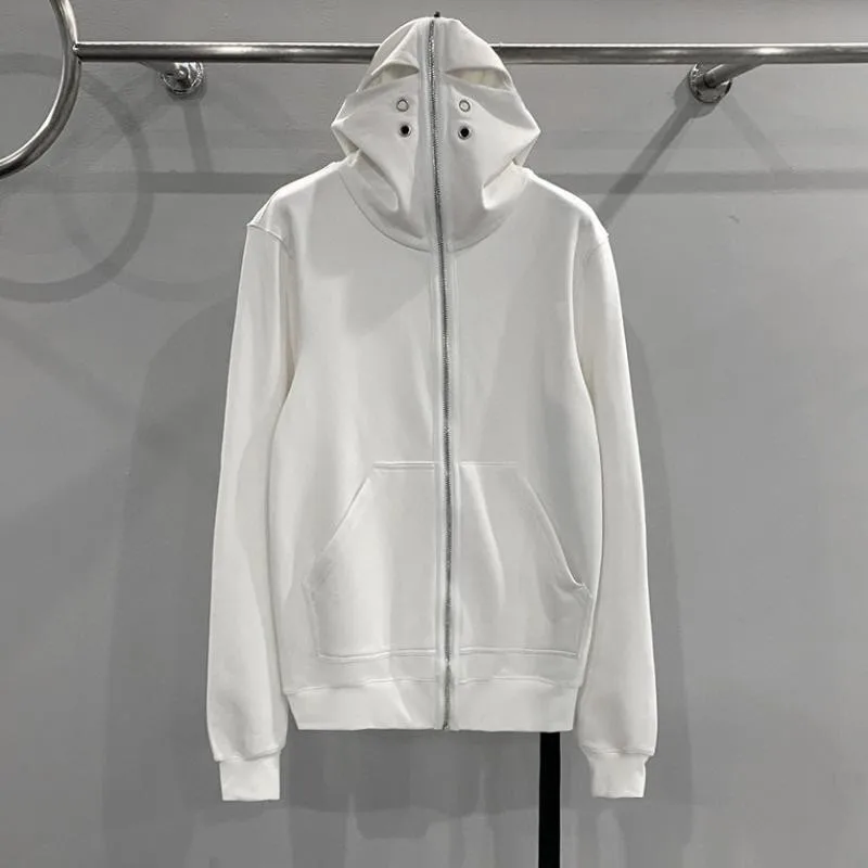 HKSH Autumn New Man Tide Dark RO Style Shark Shape Eyelet Zipper Hooded Long Sleeve Sweatshirt Chic Ins Hoodie Women Ins HK12791
