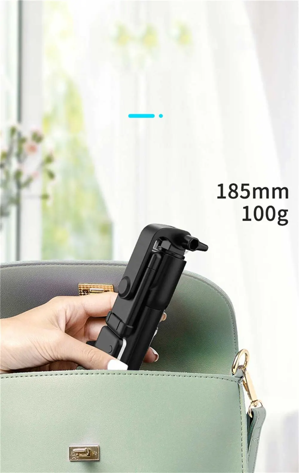 R1 Wireless Bluetooth Selfie Stick Foldable Portable Tripod With Fill Light Shutter Remote Control For Android IPhone_voghion.com