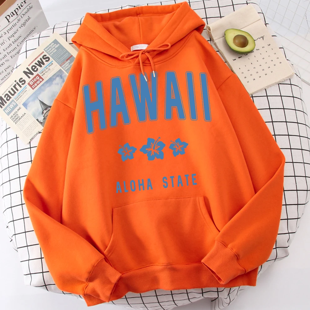 

Hawaii Aloha State Letter Printing Male Hoodie Fleece Comfortable Clothes Outdoor Hip Hop Hoodies Fashion Fleece Clothing Male