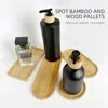 Household Storage Trays for Perfume Shower Shampoo Dispenser Container Stand Bamboo Wood Tray Bathroom Kitchen Pot Holder Decor 3