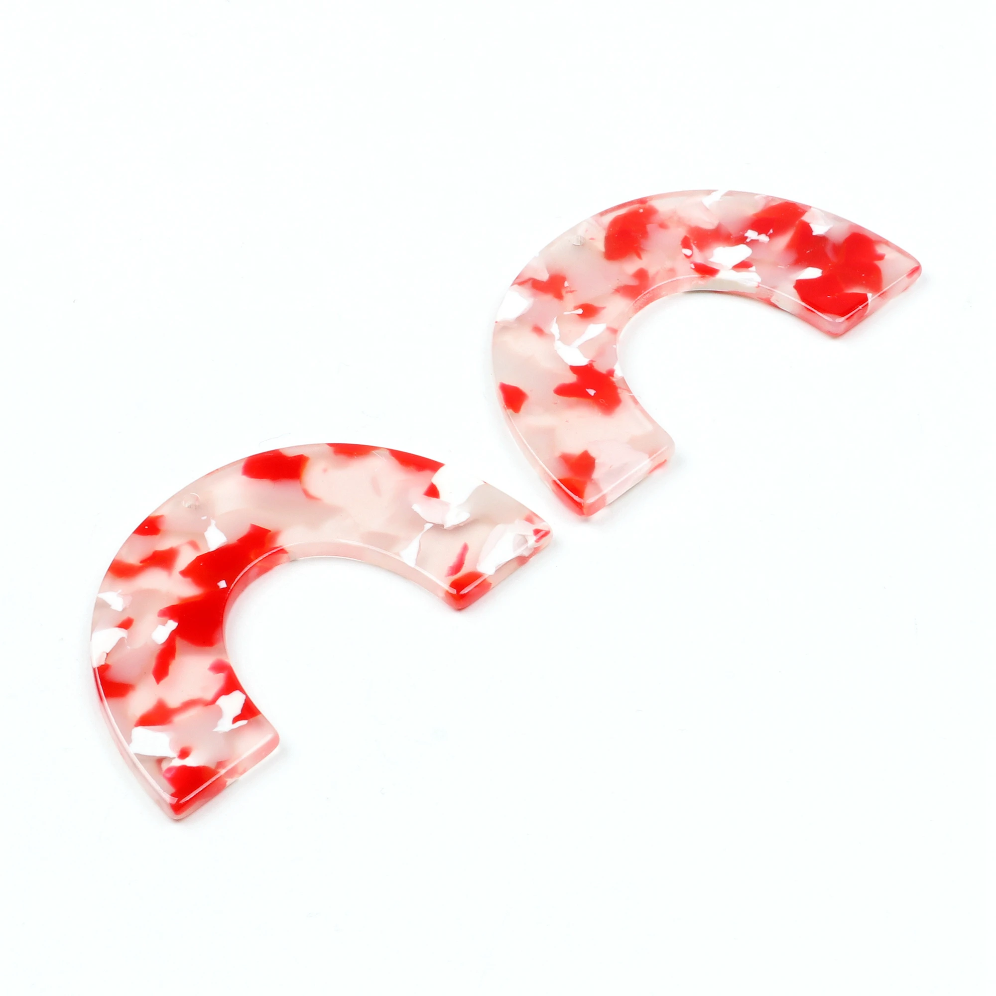 Schildpatt Damen Acryl Charms,U-förmiger Anhänger, Bohemian Leopard Ohrring Befunde, Schmuck hand gefertigte Accessoires, 50x31mm – Detail 15