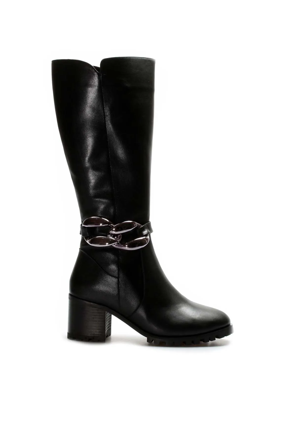 

Genuine leather fur women thick heels boots 064 YZA997